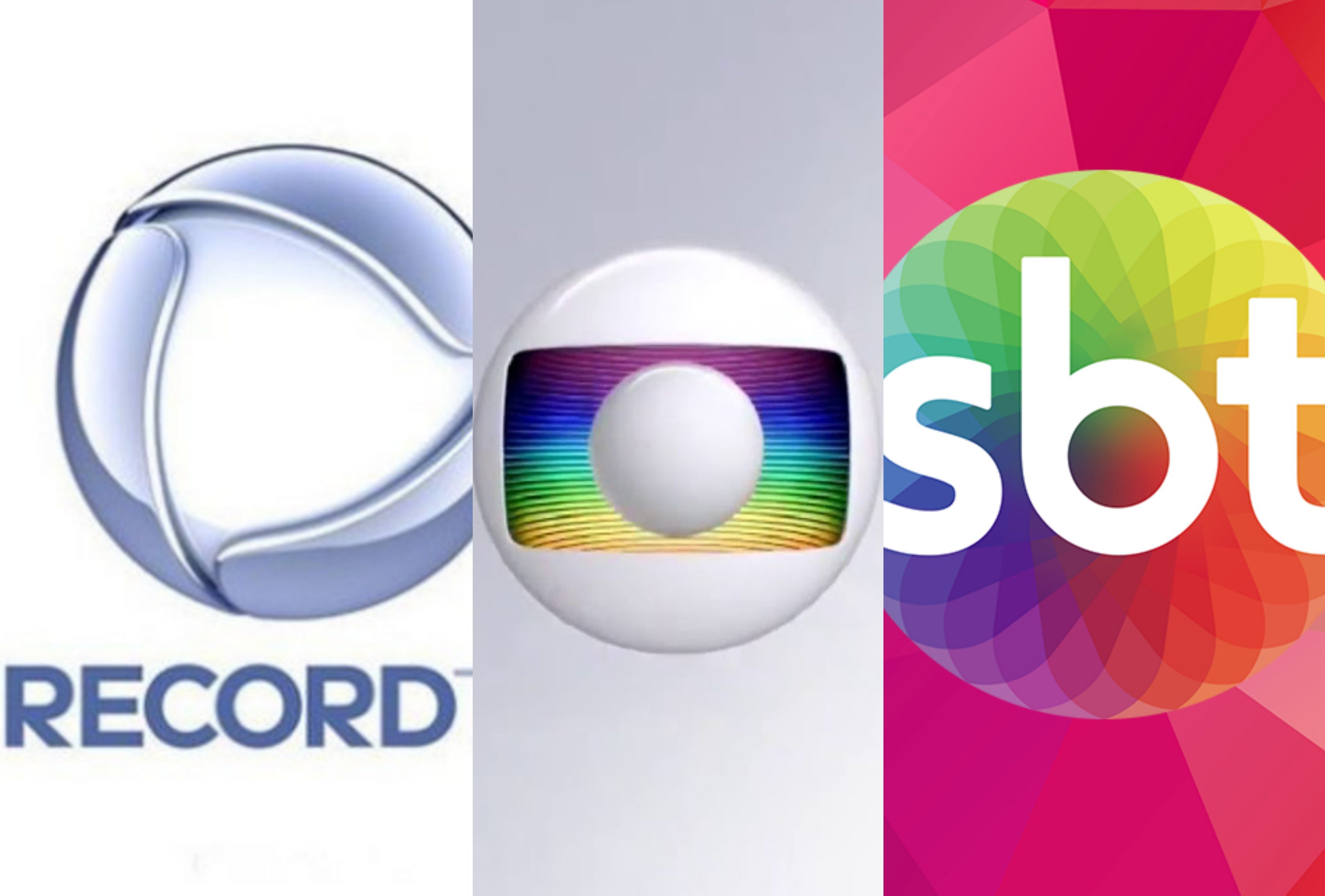 Logo Record, Globo e SBT. Foto: Reprodução
