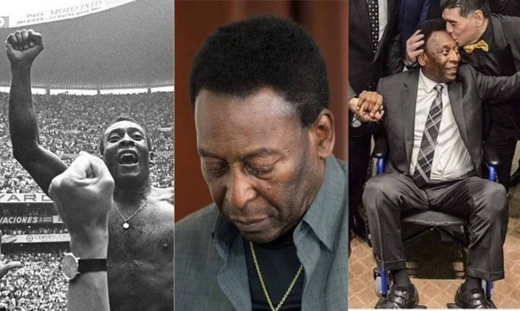 Com dificuldade para andar, Pelé se esconde em casa e enfrenta uma possível depressão (Foto: montagem TV Foco)