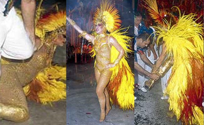 Claudia Raia caem no carnaval (Foto: reprodução)