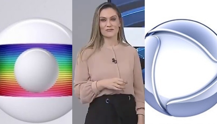 Agda Queiroz, da Globo, errou ao vivo e anunciou jornal da Record (Foto: TV Vanguarda/Reprodução/Montagem TV Foco)