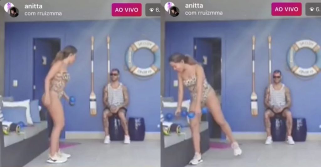 Anitta faz treino em live e chama namorado para participar 9Foto: Reprodução/Instagram)