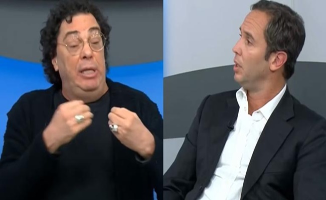 Walter Casagrande e Caio Ribeiro discutiram ao vivo na TV (Foto: Reprodução)