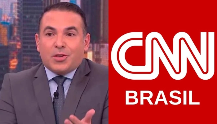 Reinaldo Gottino no CNN Novo Dia; apresentador foi tirado do ar após problema técnico (Foto: Reprodução/CNN Brasil)