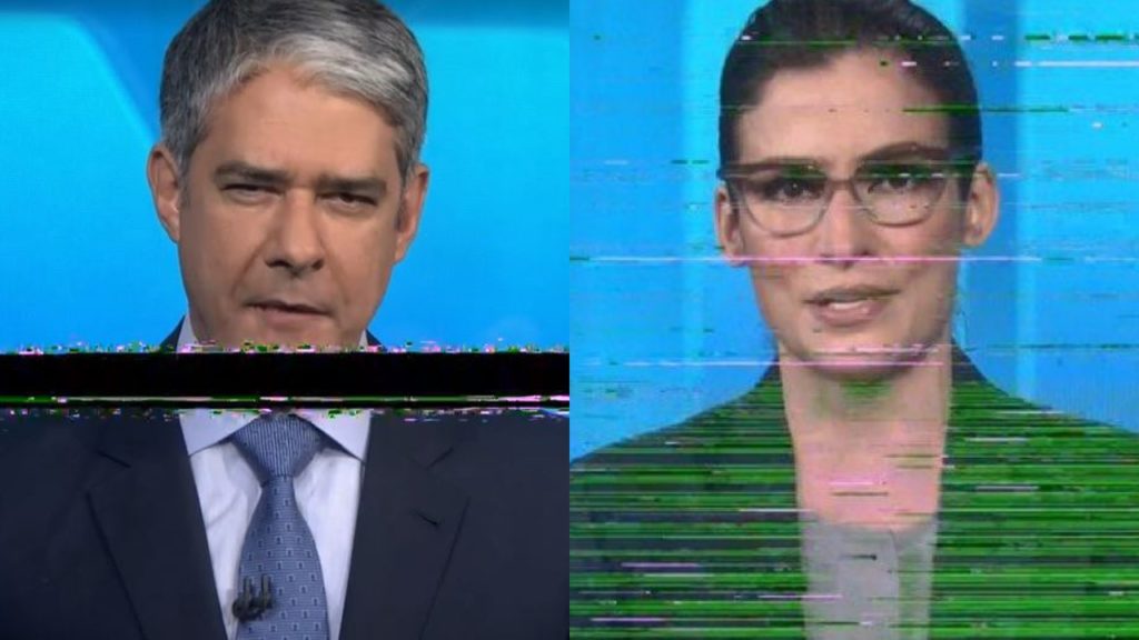 William Bonner e Renata Vasconcellos protagonizaram mais uma falha no Jornal Nacional (Foto: Reprodução/TV Globo)